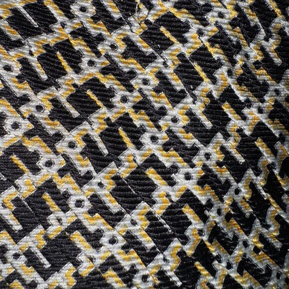 Vintage Stefano Ricci 100% Silk Tie Geometric Black Gold Italy Textured Weave - Picture 11 of 11
